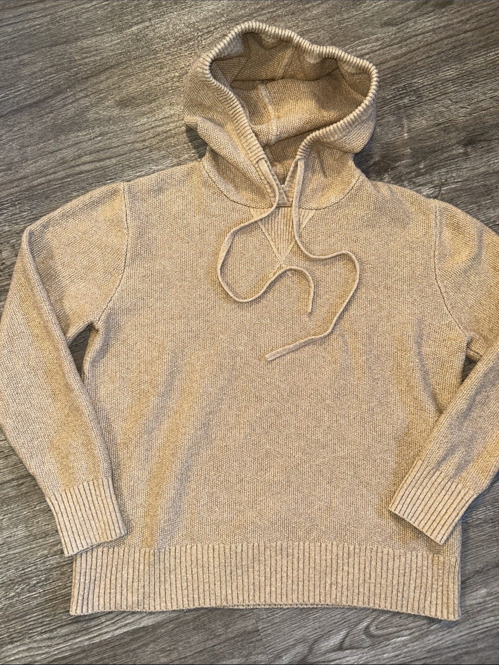 Marine Layer Beige Knit Hoodie Sweater Coastal Luxe Soft Cozy Small - Picture 2 of 9
